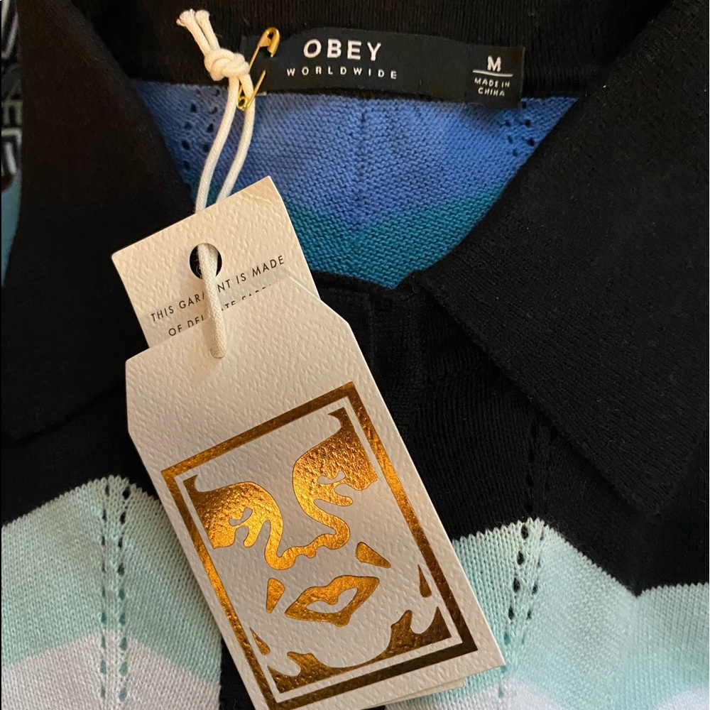 OBEY Chevron Pattern Jaquie Polo Sweater Dress - Picture 7 of 11